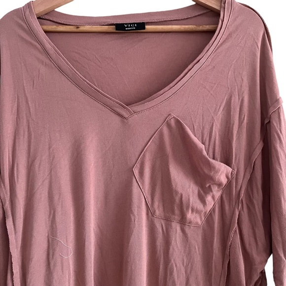 VICI Oversized Slouchy V-Neck 3/4 Sleeve top - Picture 5 of 8